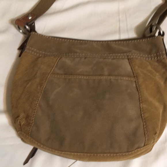 Ladies Boho Fossil shoulder bag or crossbody Tan suede - Picture 2 of 9